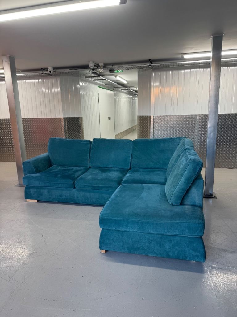 LOVELY DFS ORKA TEAL CORNER SOFA RIGHT HAND - DELIVERY
