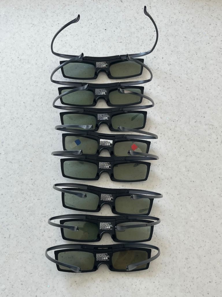 Samsung SSG-5100GB Active 3D Glasses x8 Bundle + Box + Spare Batteries Tested & Connecting
