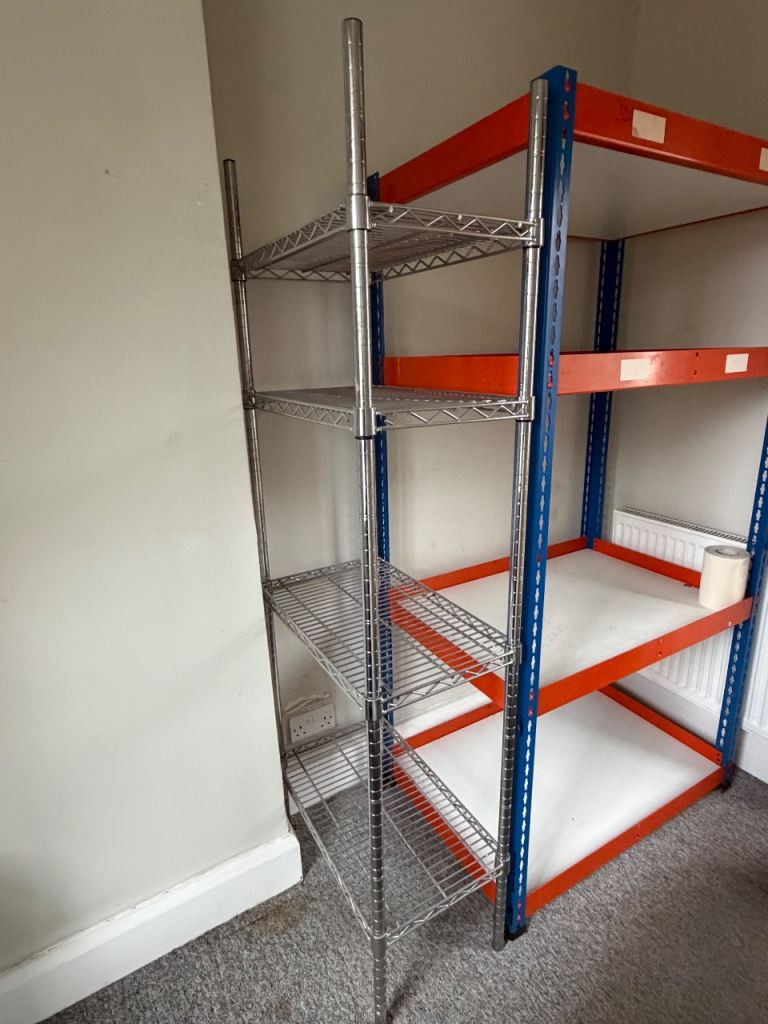 Metal Shelving Unit - Multicoloured, Good Condition