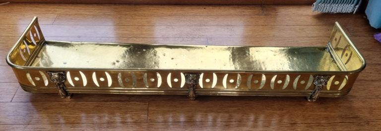 Beautifully crafted antique solid brass fire fender