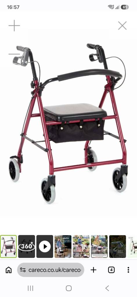 Careco Foldable Rollator with Seat – Good Condition