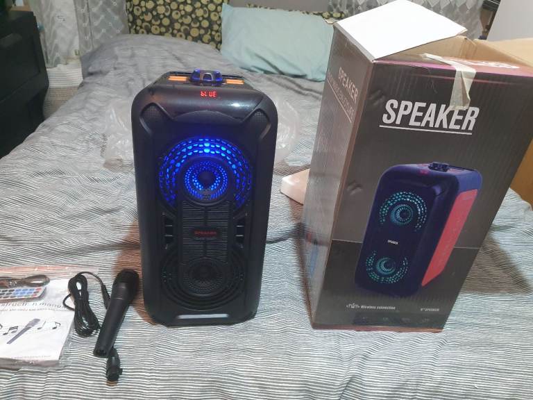 New Bluetooth Speaker Built in Battery, Mic, Remote Control boxed