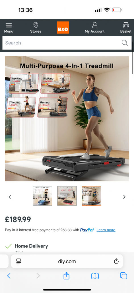 Multi-Purpose 4-in-1 Treadmill – like new 