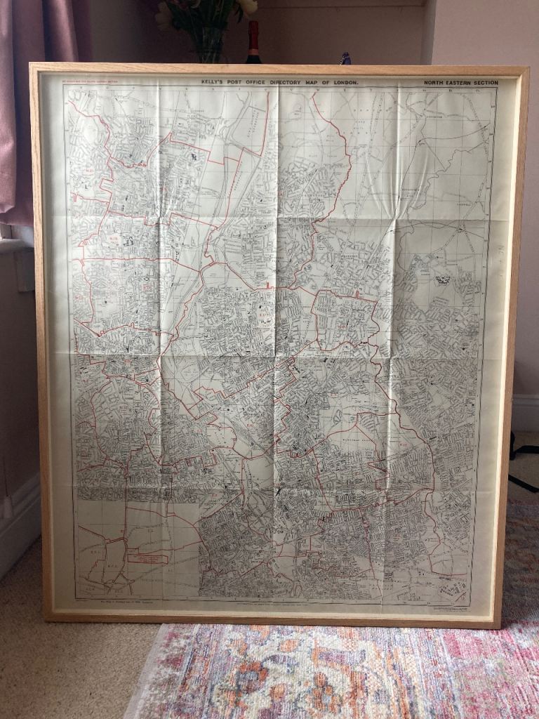 Beautifully framed vintage map of Victoria Park, Walthamstow, Woodford, Buckhurst