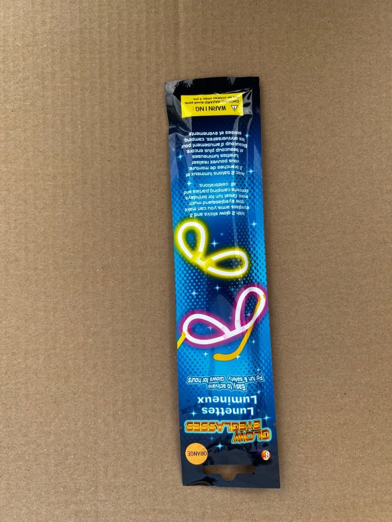 New Glow Stick Glasses – Orange, Fun Party Accessory