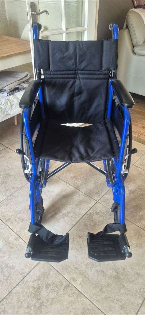 Blue Wheelchair – Good Condition, Lightweight