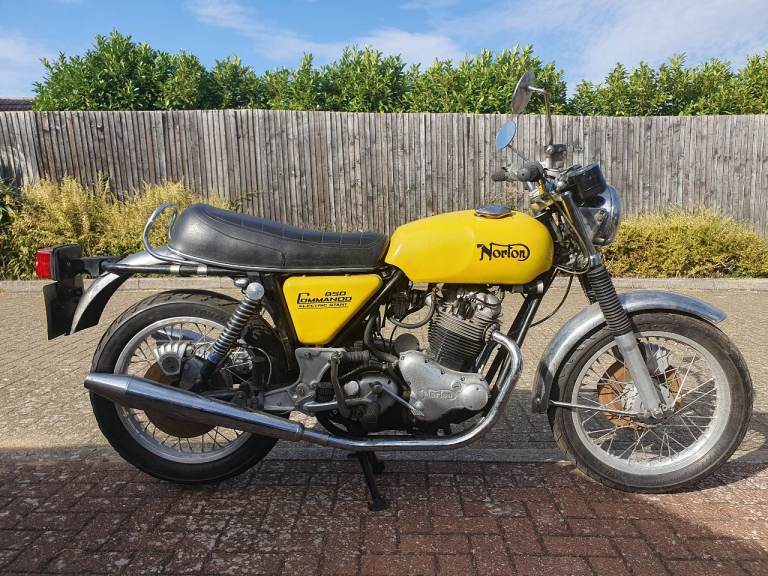 Yellow Norton Commando