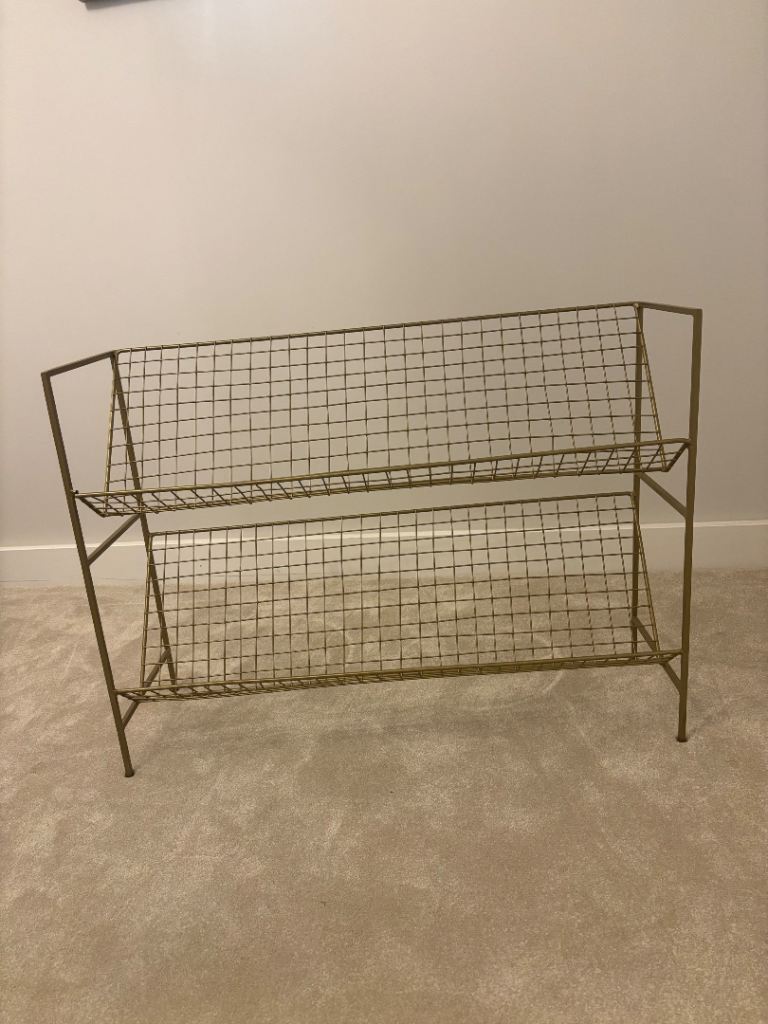 Shoe rack gold metal stylish 