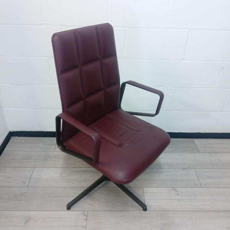 Walter Knoll Executive Leadchair – Back Tilt, Armrests, Real Burgundy Leather