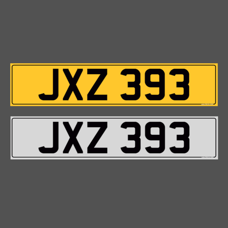 JXZ 393 - Dateless Cherished Registration Number Plate