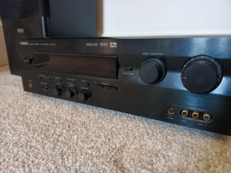 YAMAHA AV AMP DSP-A5 WITH REMOTE & ACOUSTIC SOLUTIONS PROFILE 300 SPEAKERS