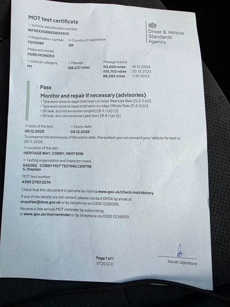 Ford, MONDEO, Hatchback, 2013, Manual, 1997 (cc), 5 doors