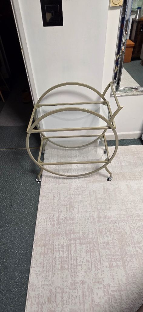Glass  And Gold 2 Tier Drinks Trolley