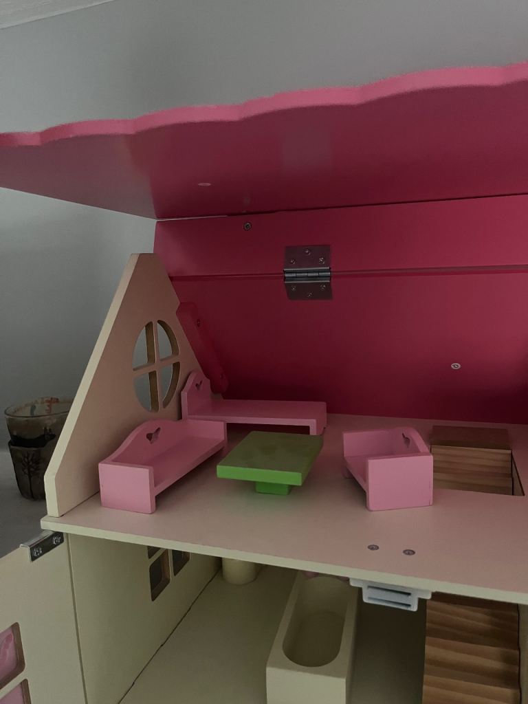 Wooden Dolls House with accessories 