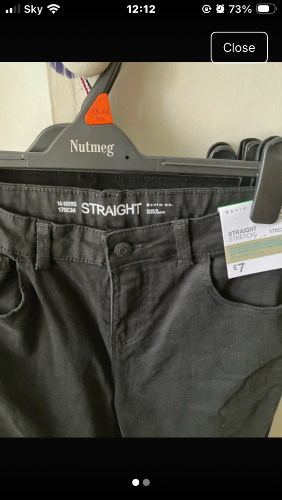 3 pairs black jeans age 14-15