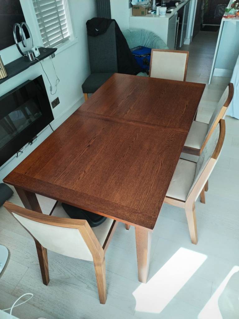 Vintage extending dining table and chairs 