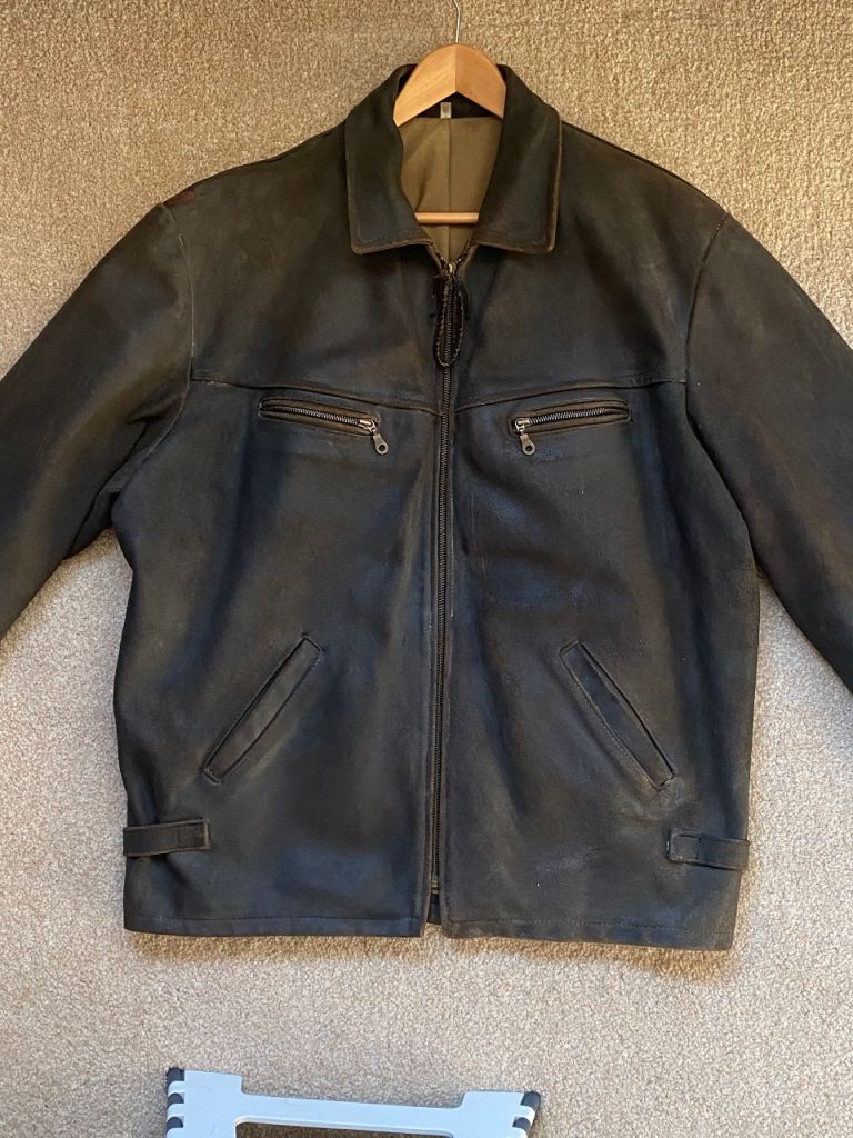 Vintage leather motorcycle jacket