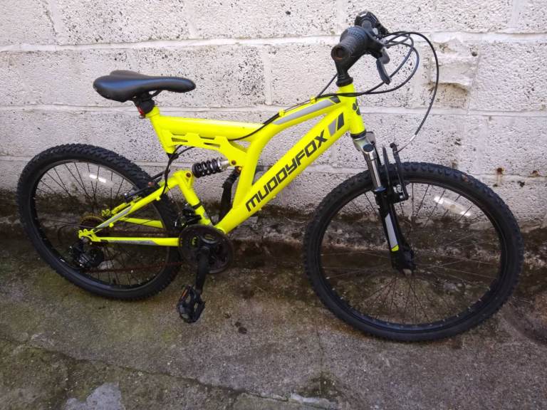 Muddyfox full suspension mountain bike.