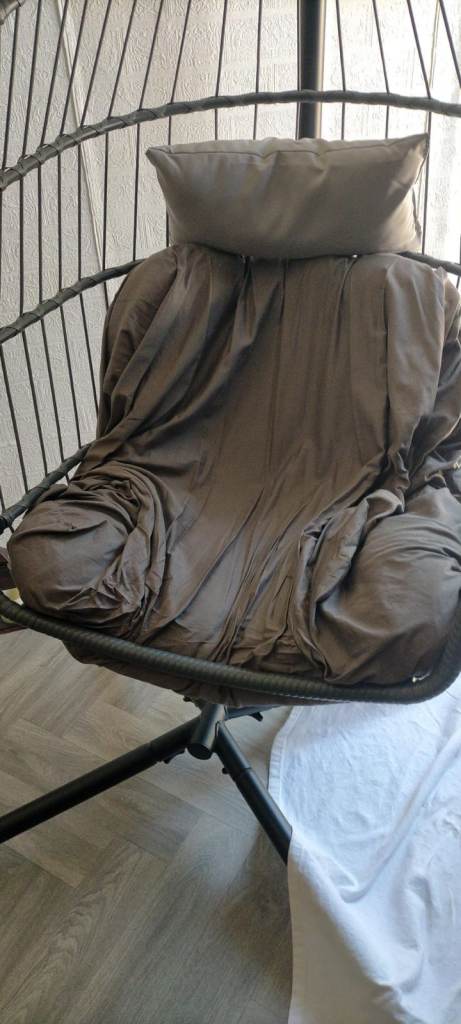 New Grey Metal Egg Chair – Unused Condition