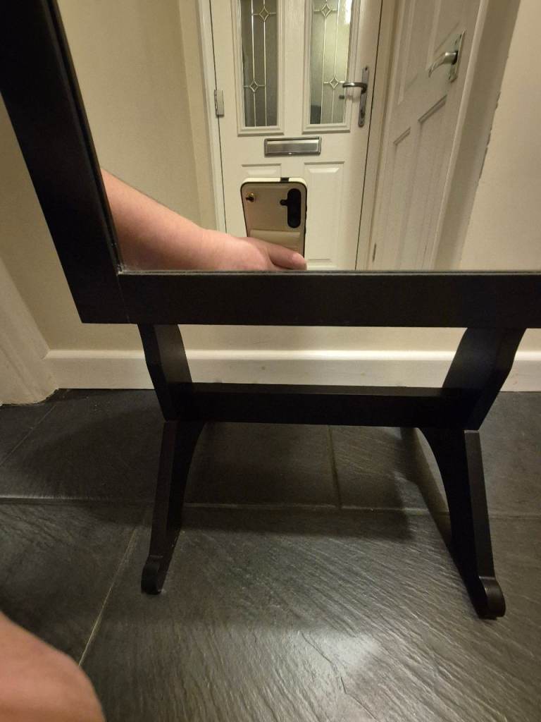 Black Full-Length Mirrored Jewellery Cabinet / Armoire