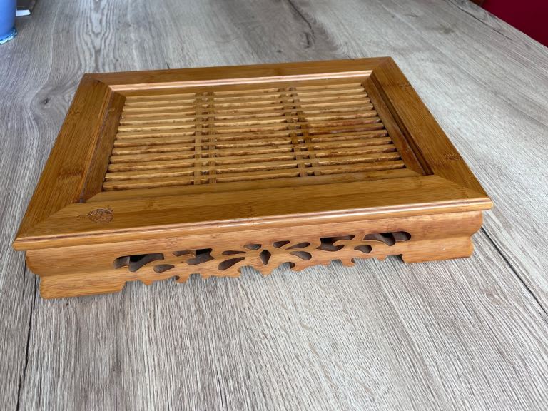 Elegant Tea Serving Tray for Chinese or Japanese tea ceremony with Reservoir & Drainage below