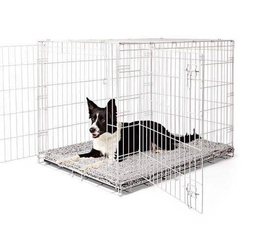 Pets at Home Double Folding Door Dog Crate Grey Large.
