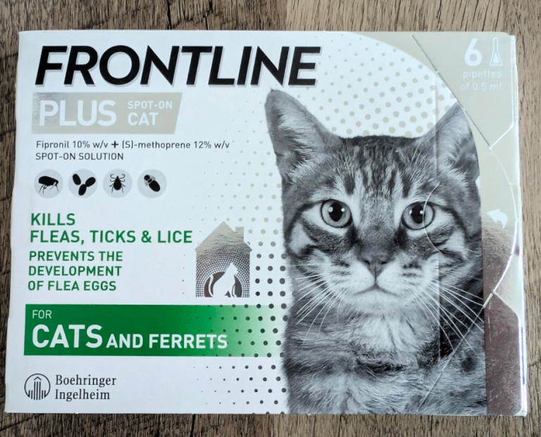 FRONTLINE Plus Flea & Tick Treatment for Cats and Ferrets - 6 Pipettes. 
