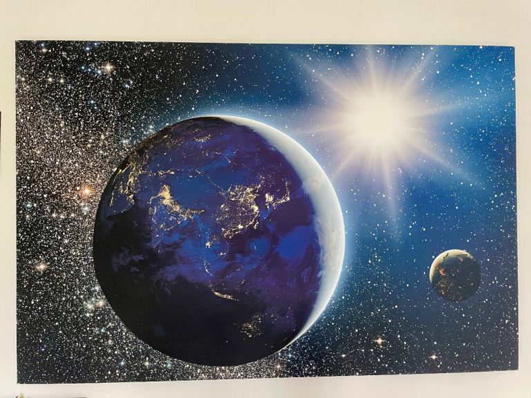 Very Large Space Planet Galaxy Themed Wall Art Canvas Picture Child’s Bedroom