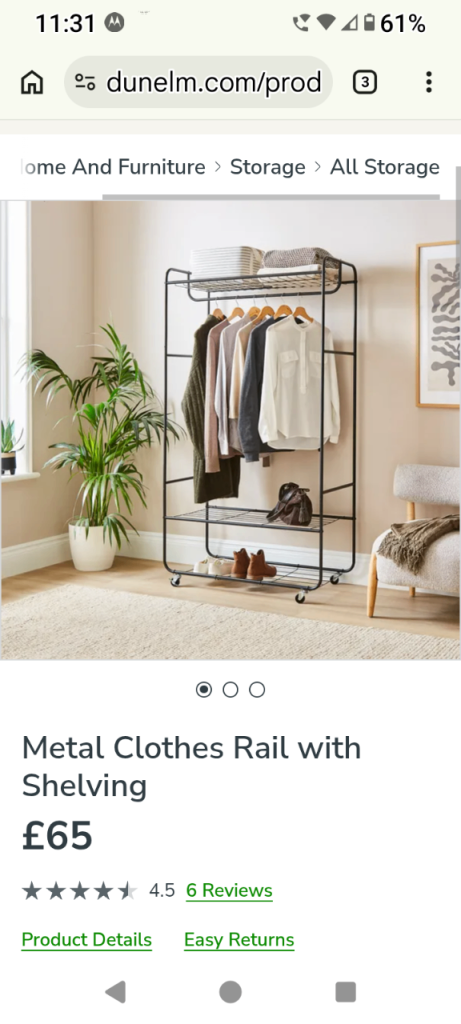 Black Metal Open Wardrobe 