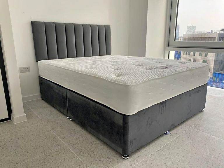 Double Bed 4x6 Stylish Divan Base With Mattress Included 🛏️ Limited Time Deal 🔥 Order Now::