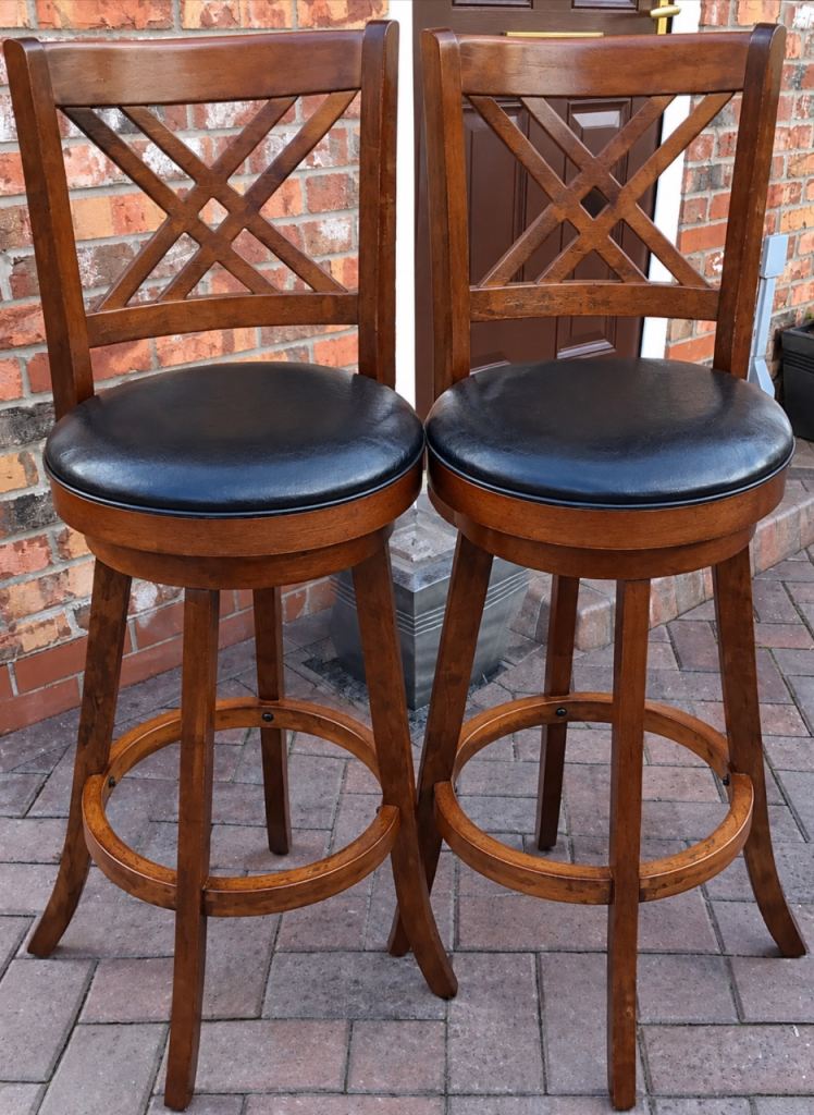 2 x BRAND NEW WAYFAIR 360 DEGREE SWIVEL SEATS FIXED LEG TALL BAR STOOLS BARSTOOLS 