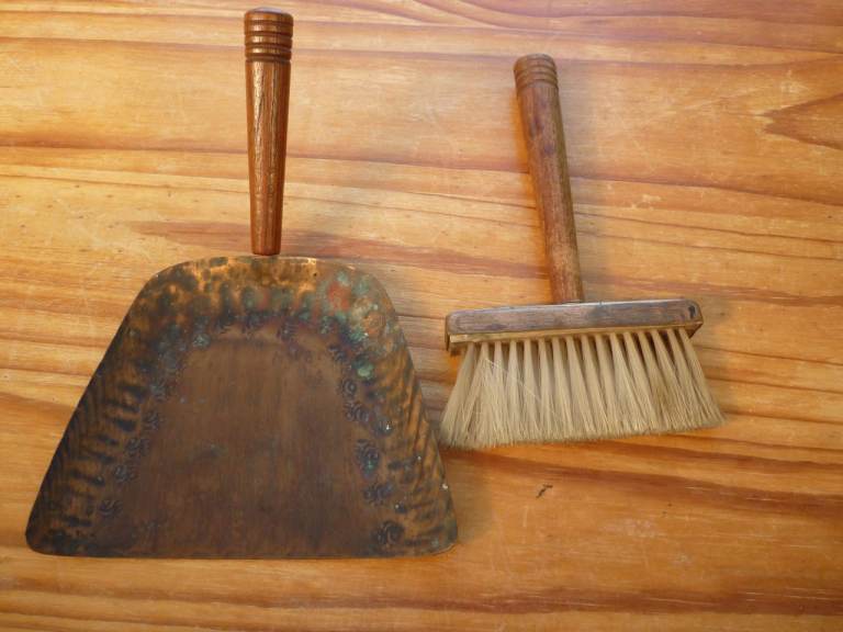 Charming little craftsman made Table dustpan and brush set