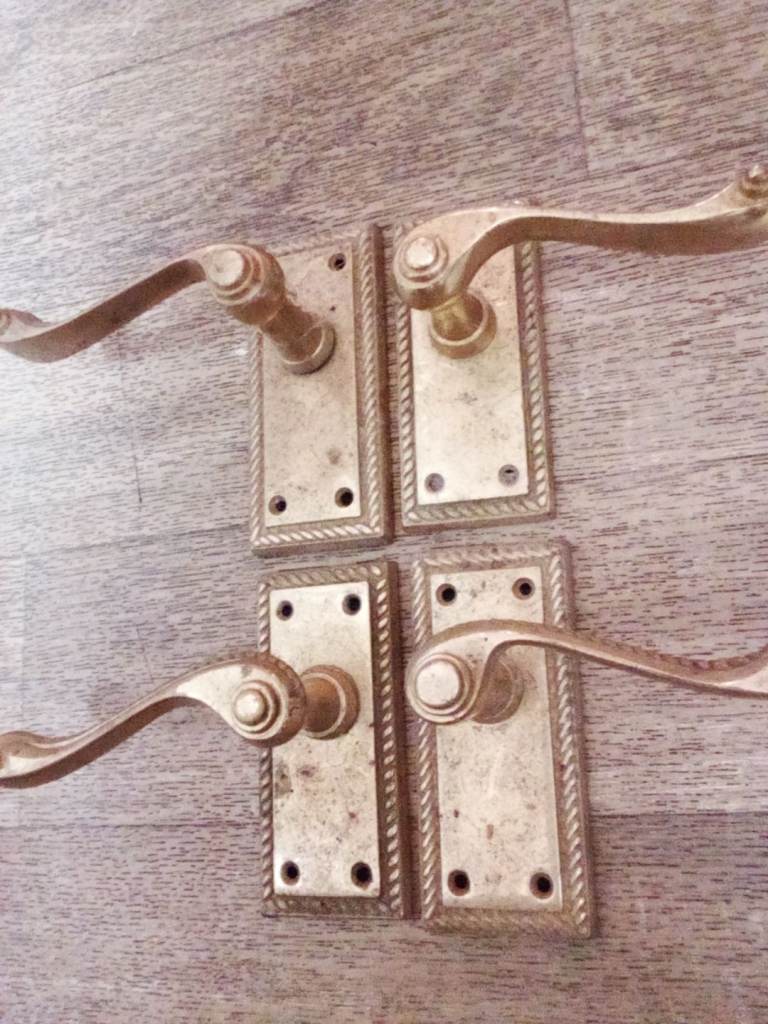 Brass.   Door.  Handles 