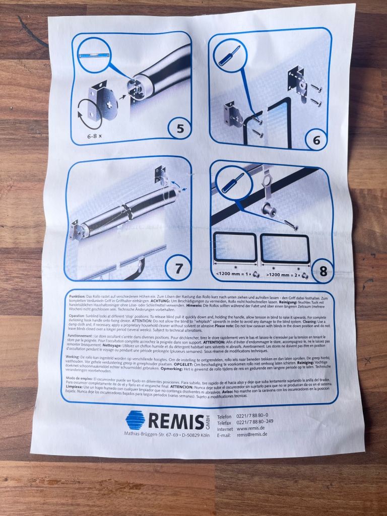 Camper Conversion Roof / Window Blind 