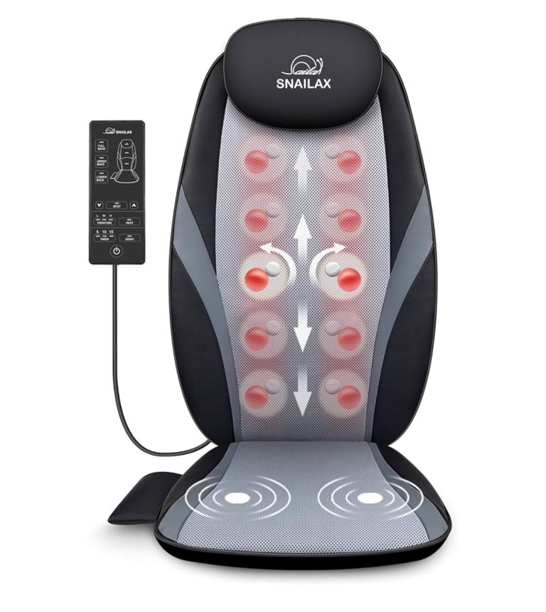 nailax Back Massager with Heat - Massage Chair Pad Deep Kneading Full Back Massager