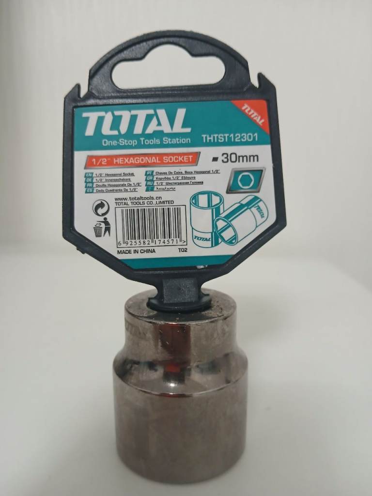 TOTAL 30mm 1/2" Hex Socket THTST12301 | Chrome Vanadium CR-V | NEW