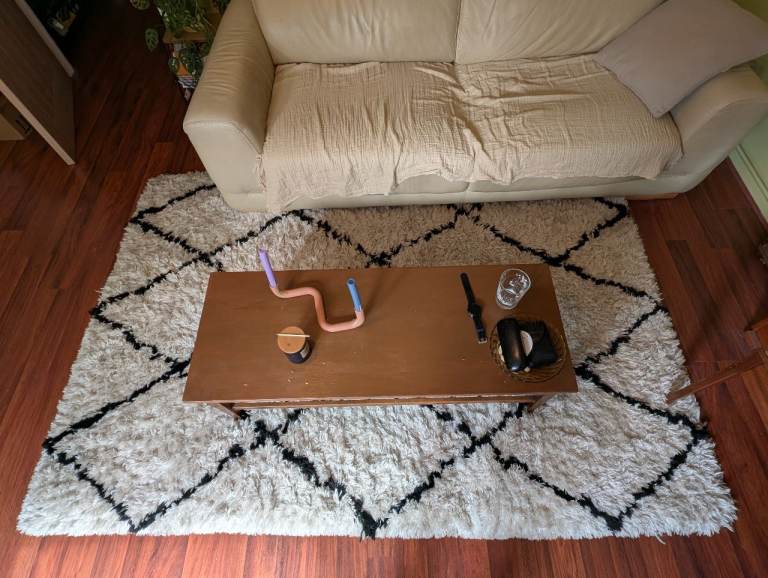 Moroccan style large high pile boho rug