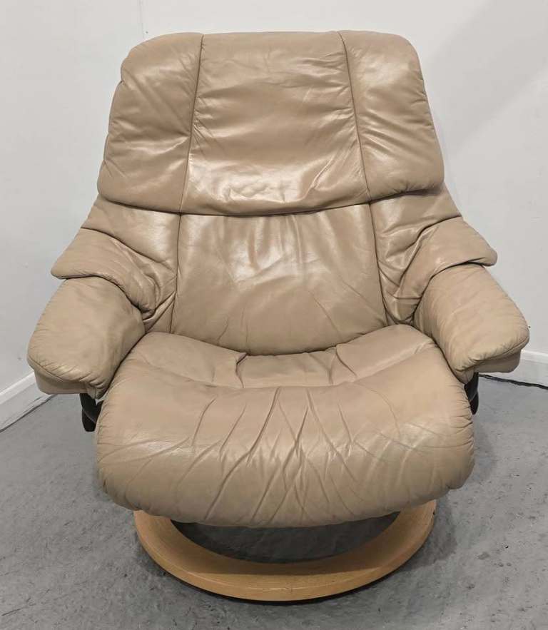 Ekornes Stressless Leather Recliner Chair Beige 52252