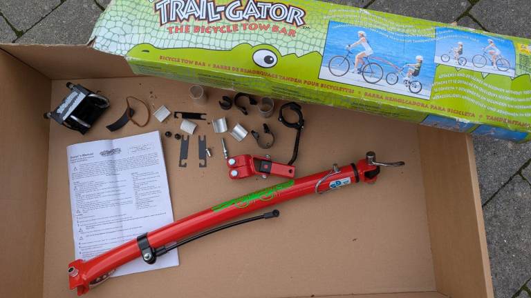 Trail-gator bike tow bar