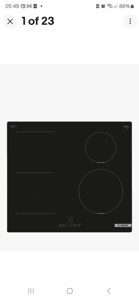 Bosch PWP611BBB5B Series 4  60cm Ceramic Induction Hob