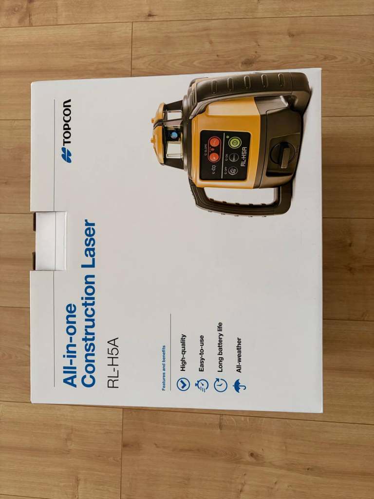 Topcon RL-H5A Rotary Laser Level with LS-80X Receiver – Unused
