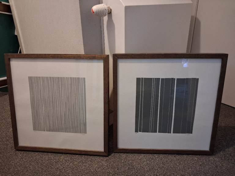 Two wooden framed prints £10 each