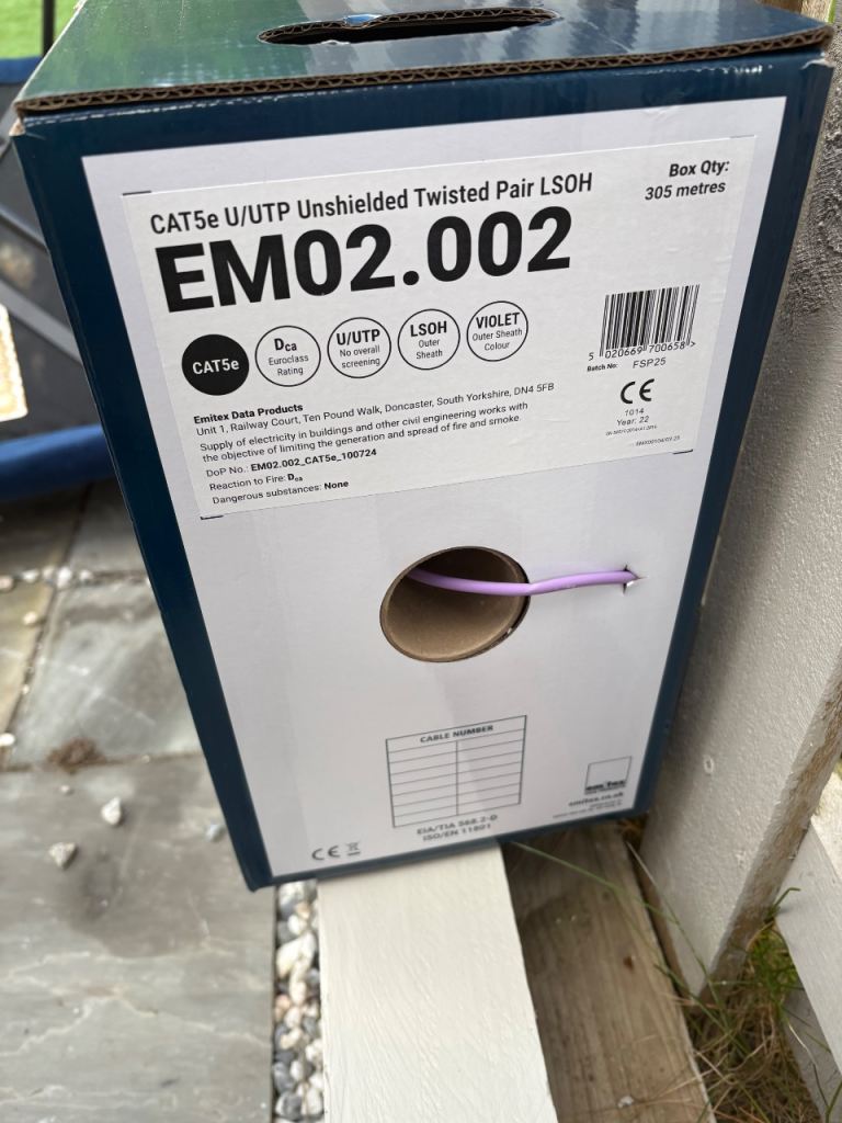 Cat 5e boxes off cable 