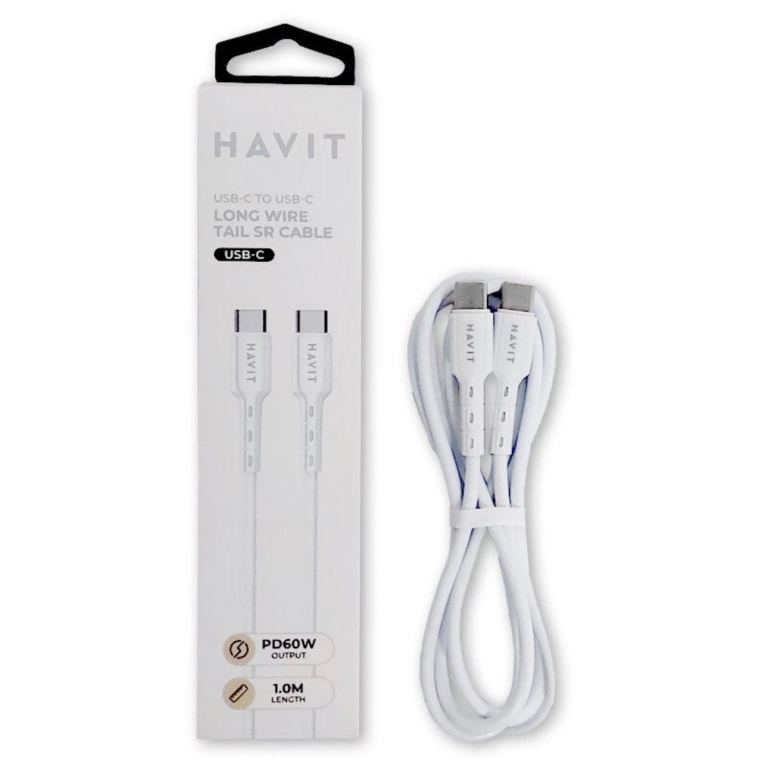 HAVIT USB-C TO USB-C LONG WIRE TAIL SR CABLE USB-C PD60W OUTPUT 1.0M LENGTH
