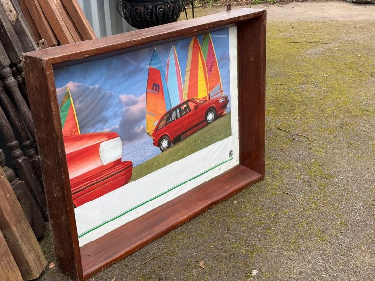 Huge mahogany antique display case picture frame 100cm x 74cm