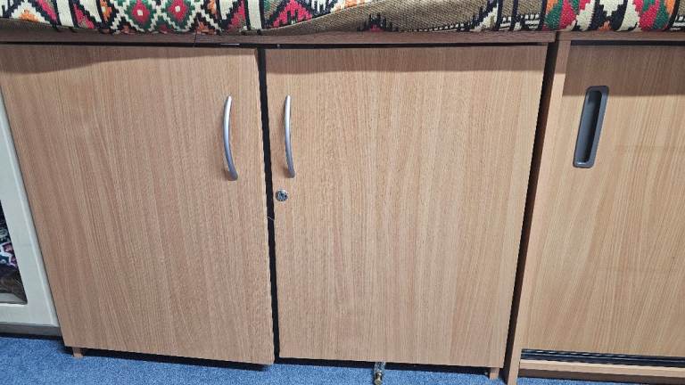 Wooden Storage Cabinet with Two Doors – Good Condition