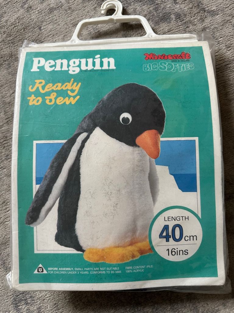 Manserft Big Softies Penguin "Ready to Sew" plush toy kit.