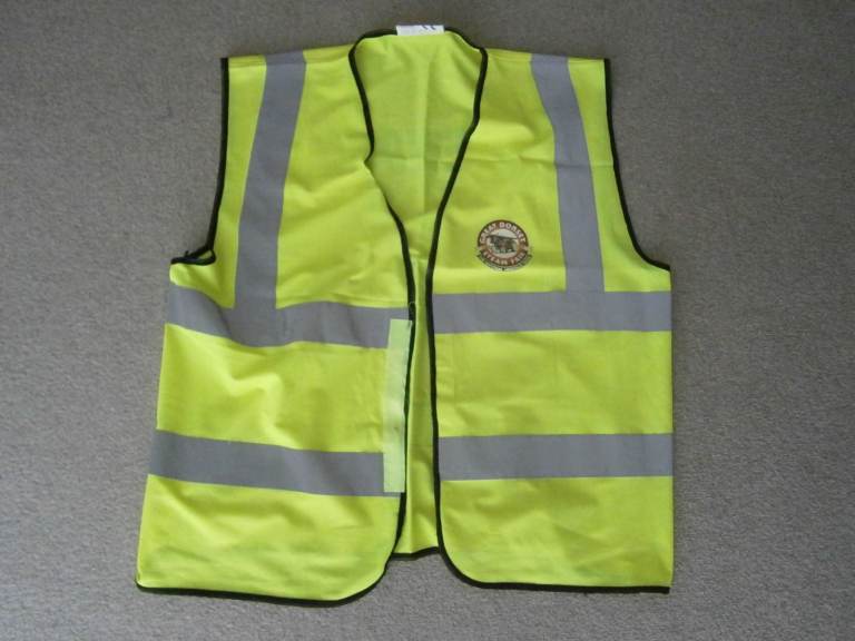 GREAT DORSET STEAM FAIR HI VIS YELLOW WAISTCOAT'S 2 DIFFERENT DESIGNS SIZE XL