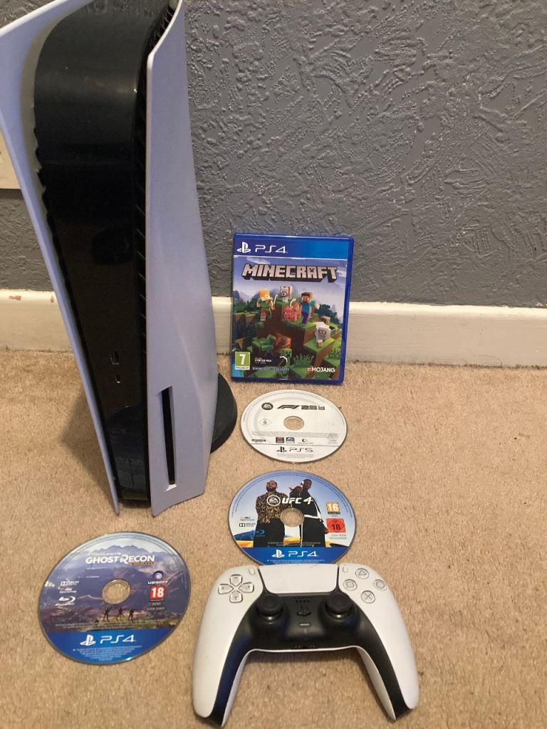 Ps5 Disc Edition - With 4 Games - All wires 