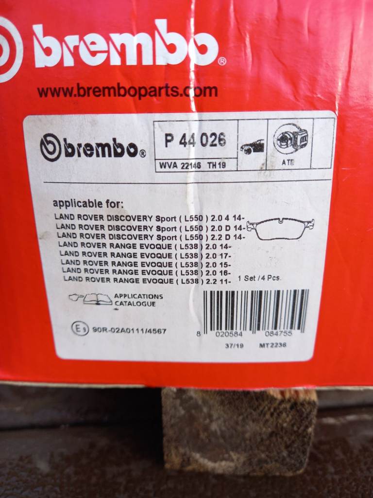 Brembo front brake pads for land rover disco sport & evoque
